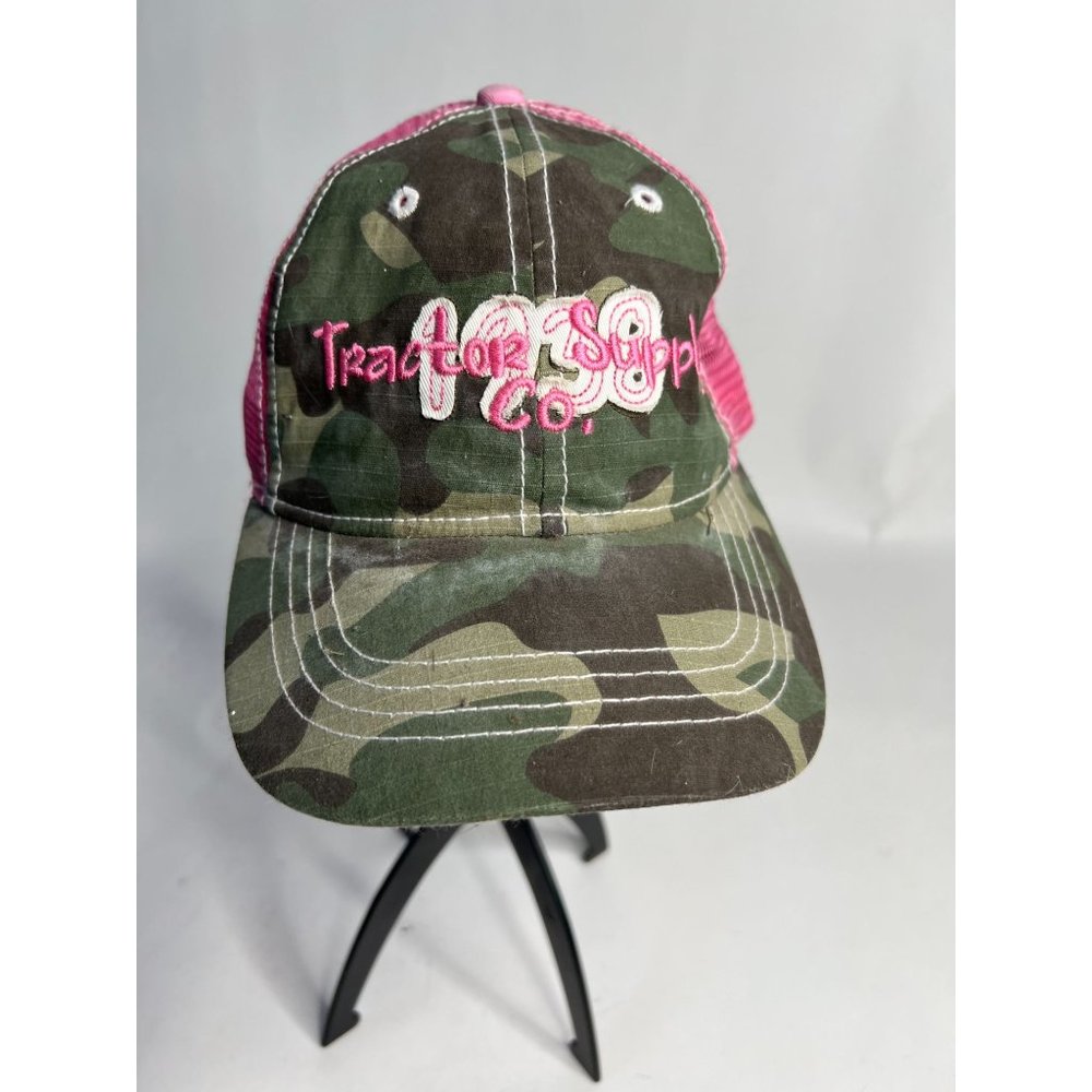 Tractor Supply Trucker Cap  OS Pink and Cammo  Camouflage 48% Cotton 52% Polyest
